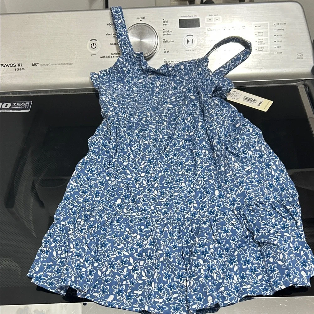 Girls size 4 casual prairie flower print dress tank sleeves new nwt